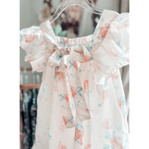 Capture The Moments Rose Garden Floaty Flutter Slv Dress 4/5T - Picture 3 of 4